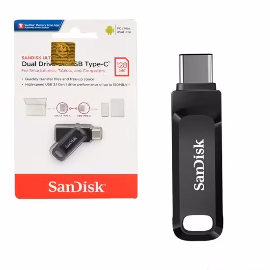 فلش سن دیسک (SanDisk) مدل 128GB Dual Drive GO USB3.1 TYPE-C

