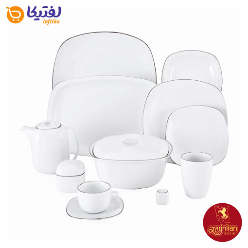 سرویس غذاخوری طرح سمن چینی زرین کواترو 12 نفره 98 پارچه