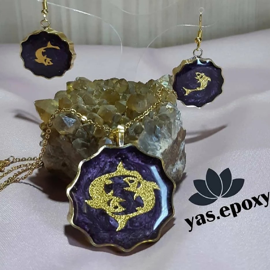 نیم ست رزینی ماه تولد با قاب های بیضی و اشک و گل و ... طبق سلیقه مشتری