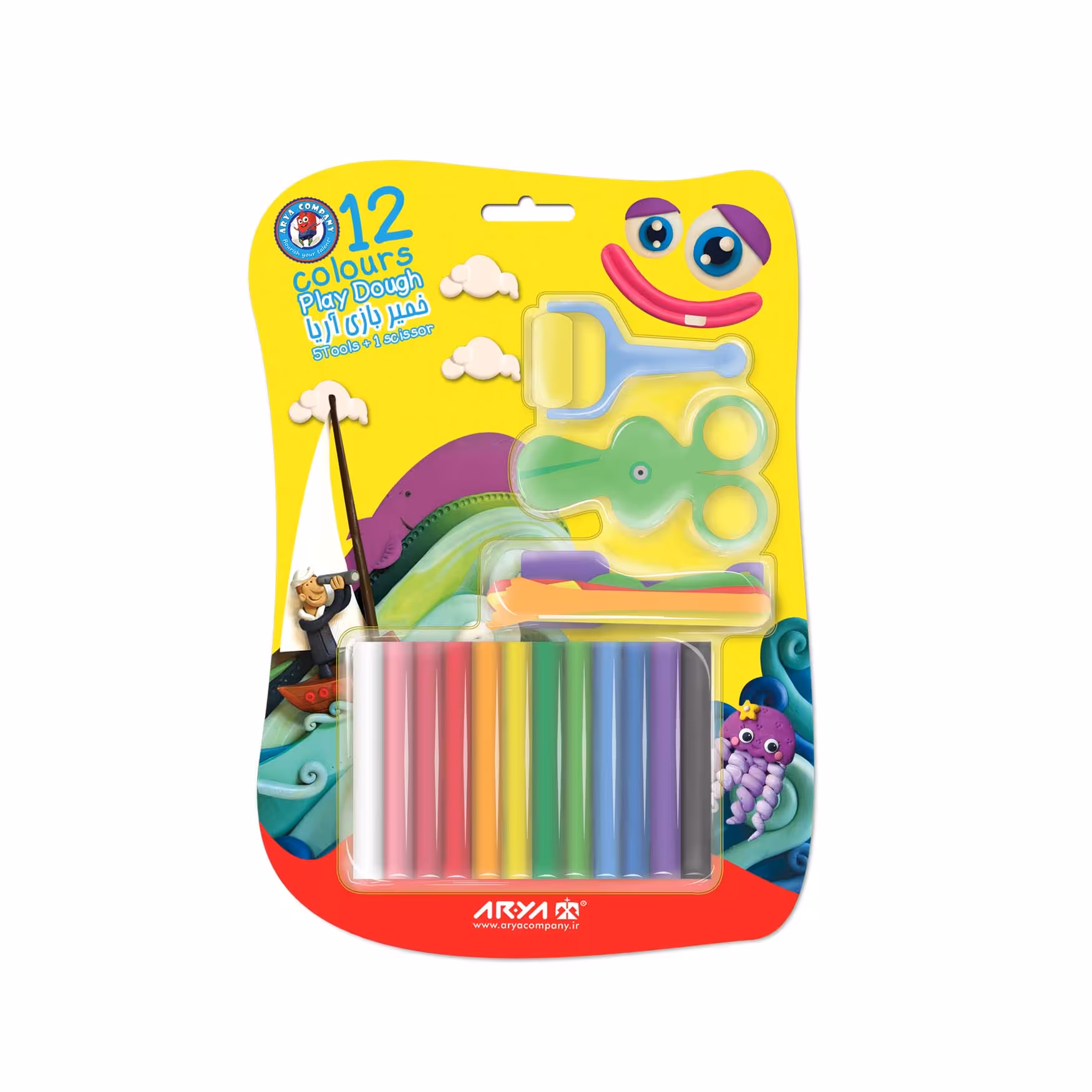 خمیربازی وکیومی 12 رنگ با ابزار آریا