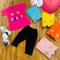 تیشرت و شلوارک ستاره ای happy سایز 50-55