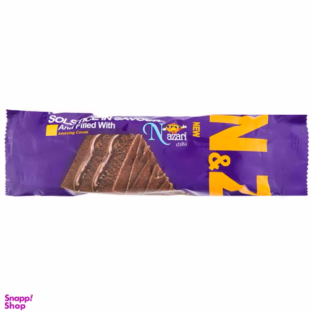 کیک اسفنجی کاکائویی سه لایه نظری وزن 70 گرم