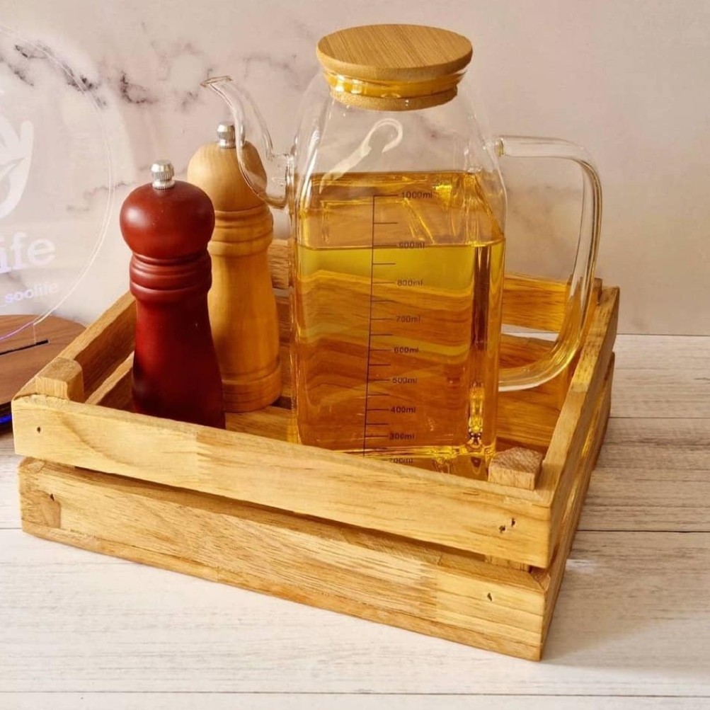 باکس چوبی،مناسب روی اوپن و کانتر برای روغن، آبلیمو و ...