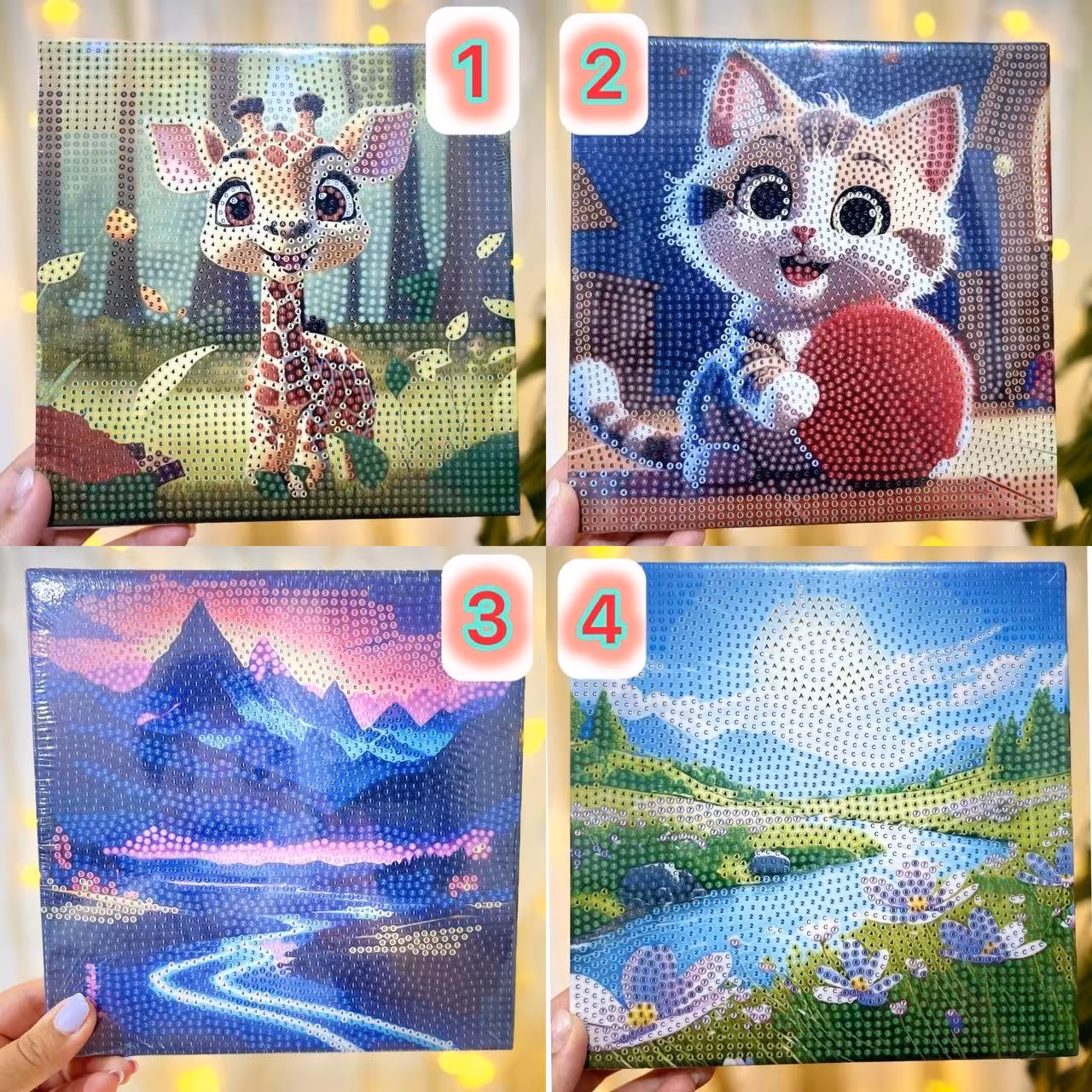 نقاشی الماسی بومی 20 در 20 نقاشی الماسی کرومی نقاشی الماسی تابلویی سرگرمی و بازی 