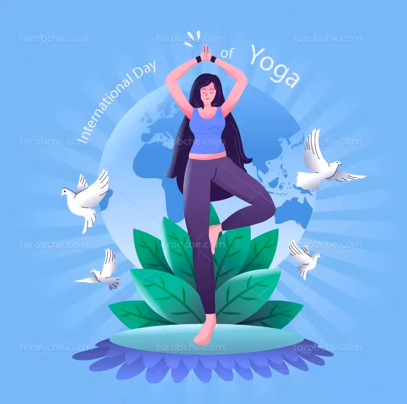 فایل وکتور ورزش یوگا با کیفیت | گرافیک با طعم تربچه