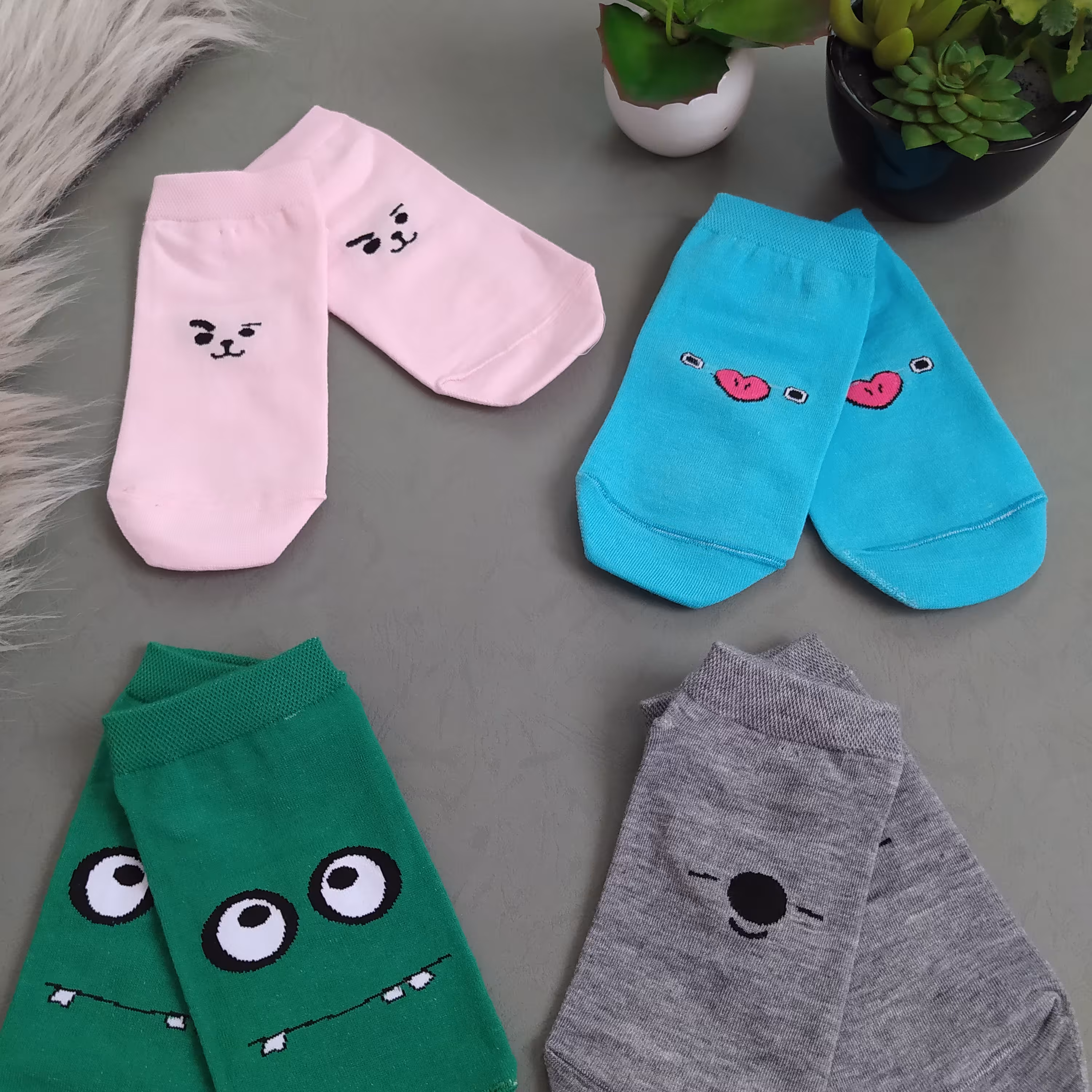 جوراب ساق کوتاه تک رنگ 