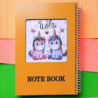 دفتر مشق 100 برگ جلد چوبی مدل یونیکورن