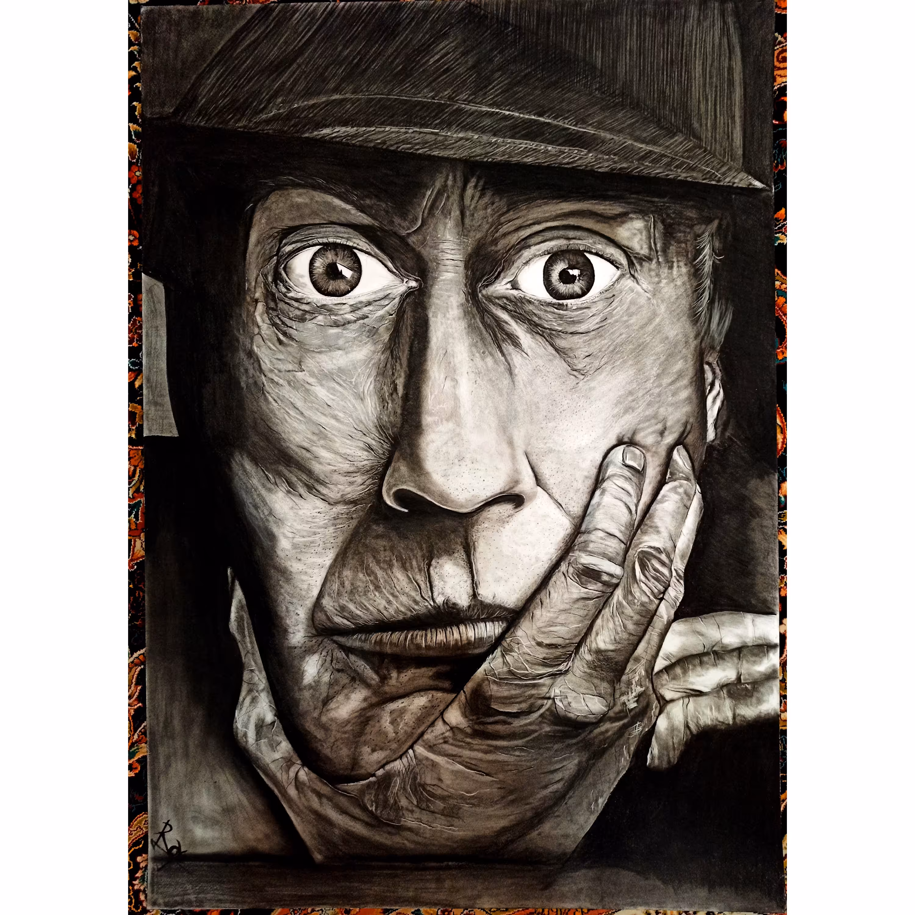 طراحی سیاه قلم چهره 