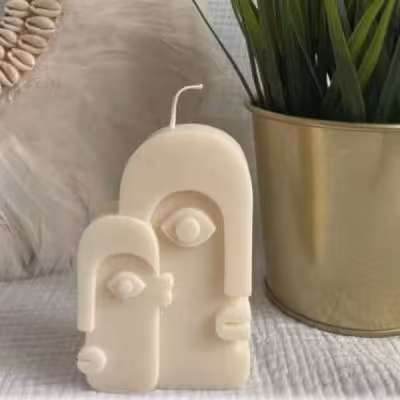 شمع طرح کوبیسم دو چهره کد 2034