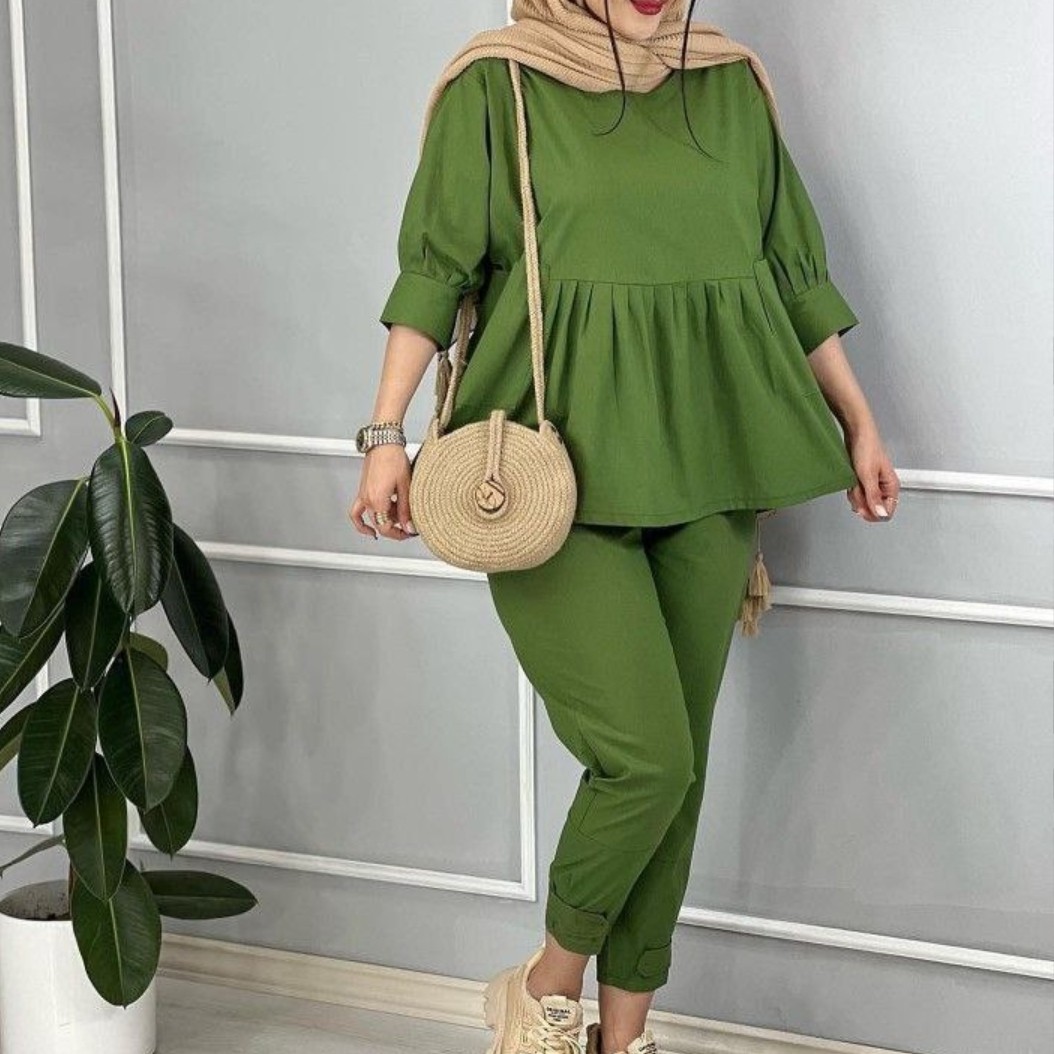 شومیز و شلوار زنانه تابستانه جنس ابروبادی 36تا48