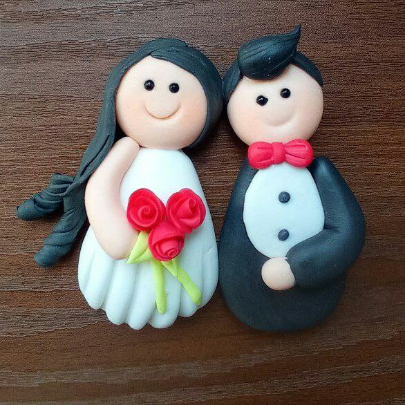 مگنت عروس و داماد خمیری 2