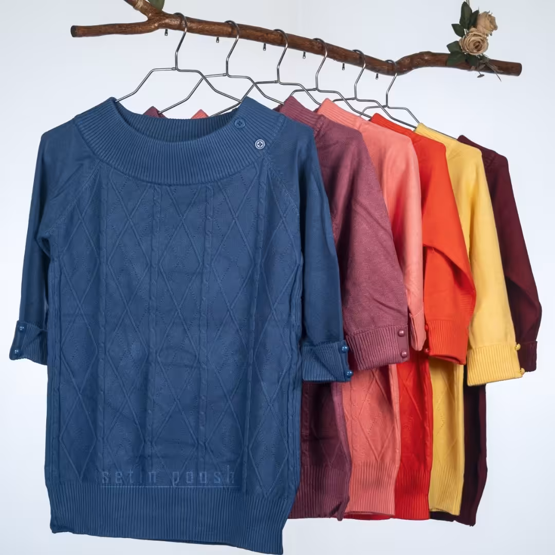 بافت گپ دخترانه،آستین سه ربع،فری سایز،وارداتی