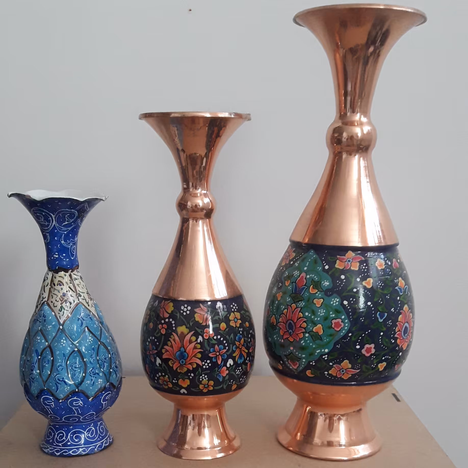 تندیس طرح خاتم به همراه گلدان مس و پرداز سایز 20س عمده ارسال1روزه