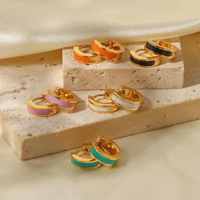 گوشواره حلقه ای مینیمال استیل در 5 رنگ