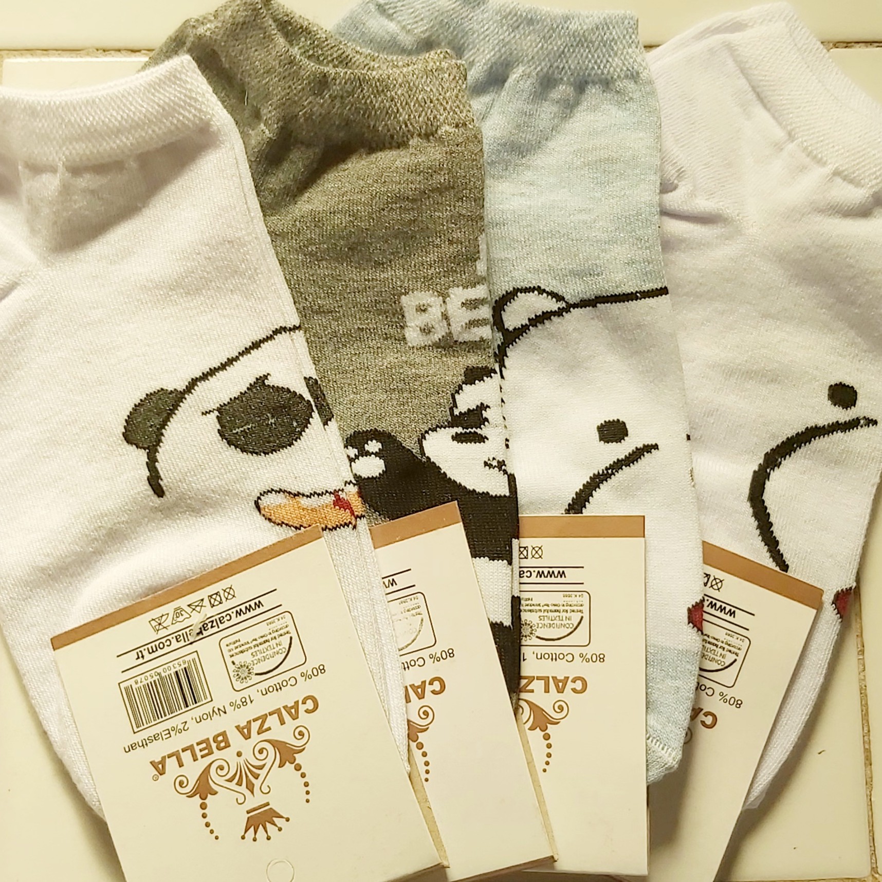 جین 4 عددی جوراب فانتزی طرح خرسهای کله فندقی با قیمت عالی 