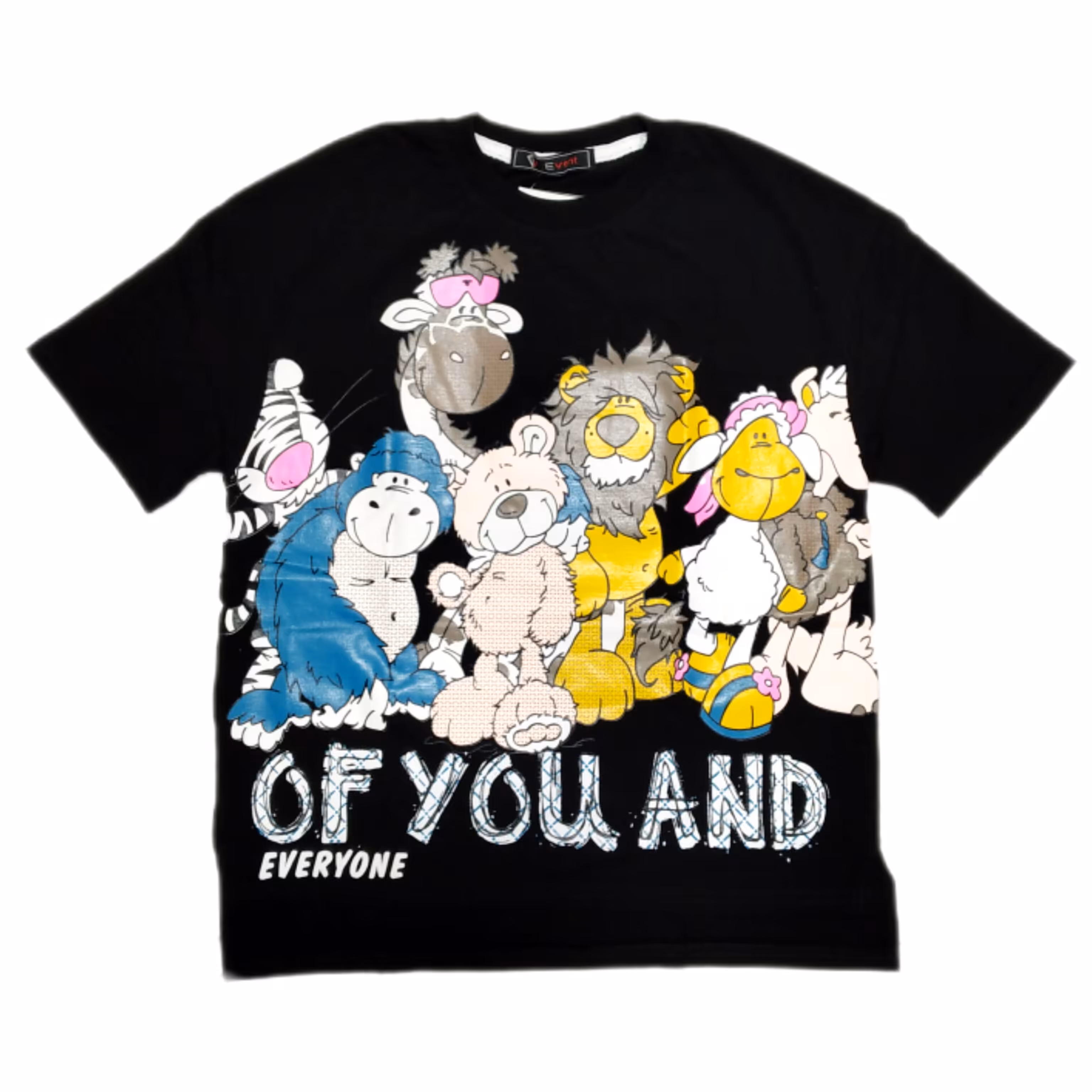 تیشرت تک مزرعه حیوانات، موجود در دو رنگ مشکی و نارنجی سبک لش استایل