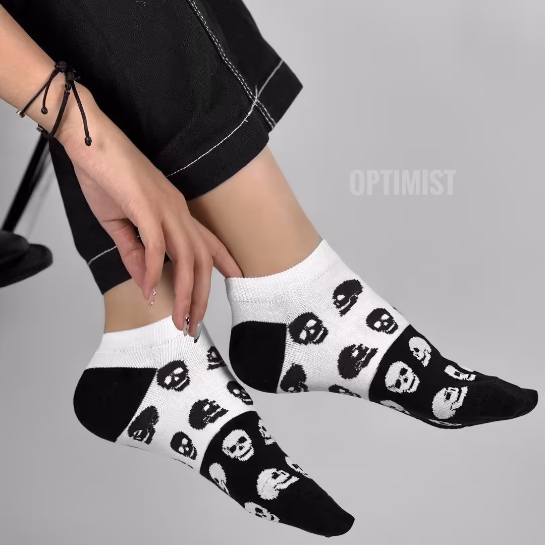 جوراب جمجمه مچی نخ پنبه فری سایز