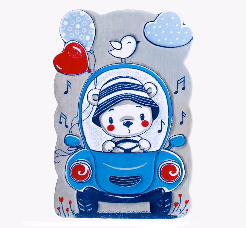 فرش کودک زرباف مسافر کوچولو طرح برجسته Zarbaf