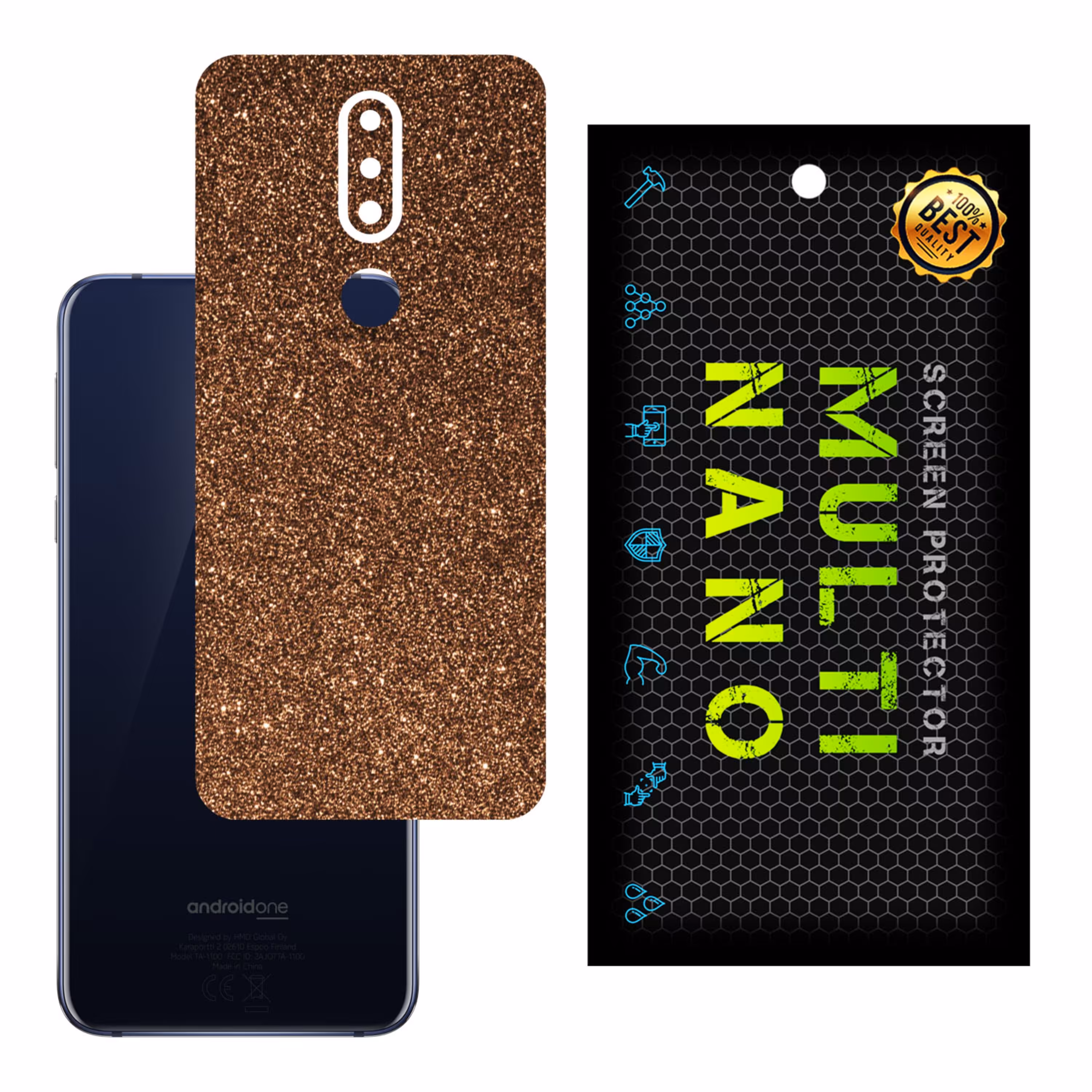 برچسب پوششی MultiNano مدل X-G1F-Bronze برای پشت موبایل نوکیا 7.1