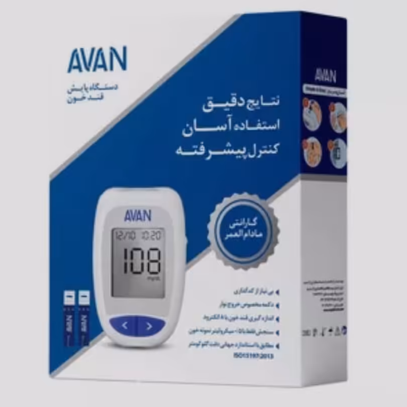 دستگاه تست قند خون آوان مدل AGM01 به همراه 10 عدد نوار تست قند خون