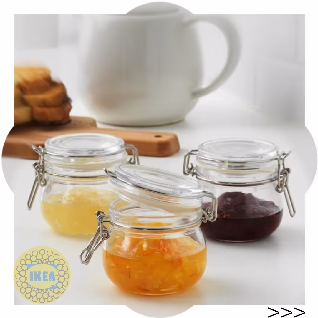 مربا خوری شیشه ای ایکیا (3عددی)