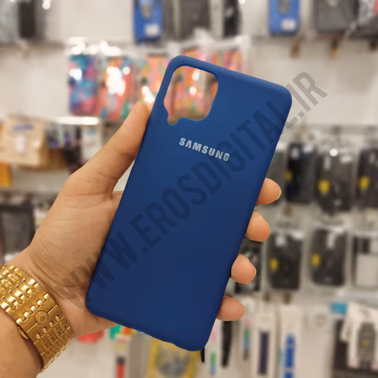 قاب سامسونگ A12 طرح سیلیکونی محافظ لنز دار (TPU) - ساده, سورمه-ای