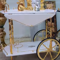 میزبار طرح کالسکه مدل سفید برنزی