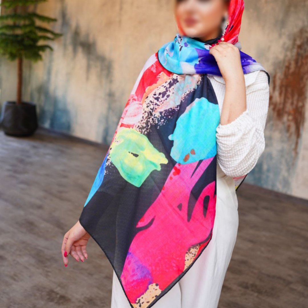 روسری سوپرنخی گارزا قواره 135 ارسال رایگان کد 230 بانو