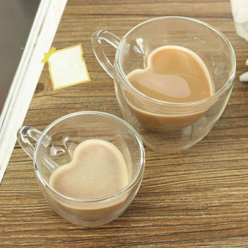 لیوان دوجداره قلبی یک عددی