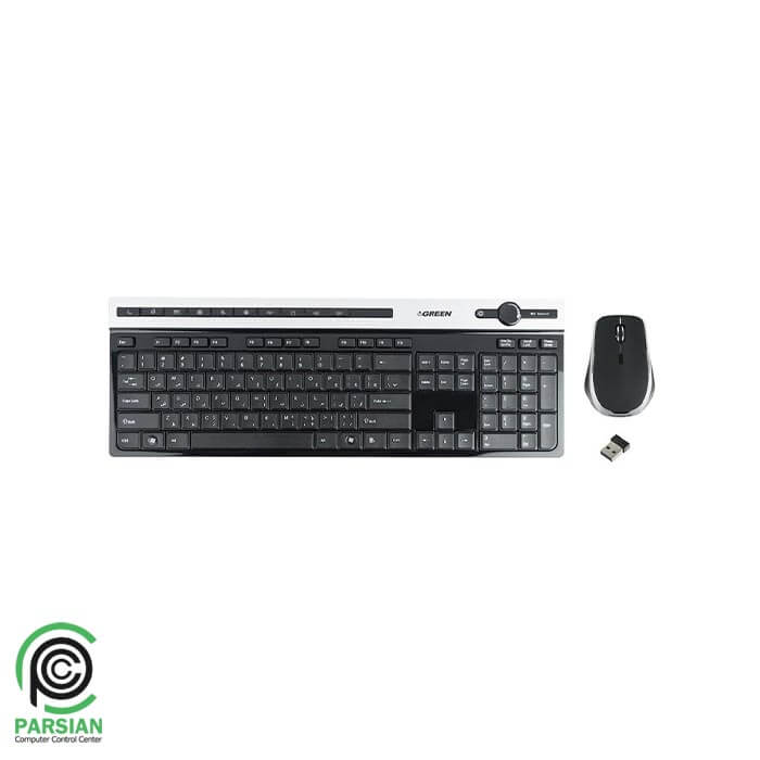 کیبورد و ماوس بی سیم گرین مدل GKM-505W
