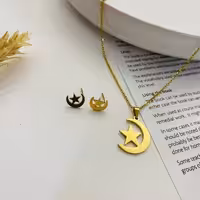 نیم ست استیل طرح ماه و ستاره