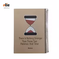 دفتر 100 برگ جلد سخت پاپکو طرح ساعت شنی