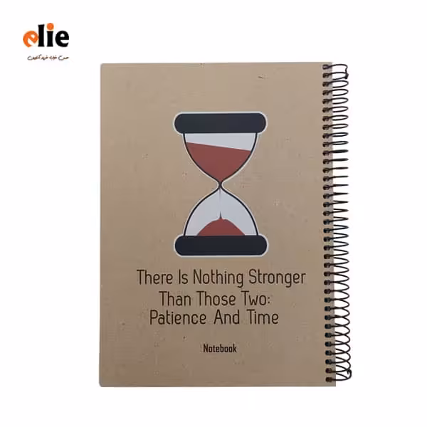 دفتر 100 برگ جلد سخت پاپکو طرح ساعت شنی