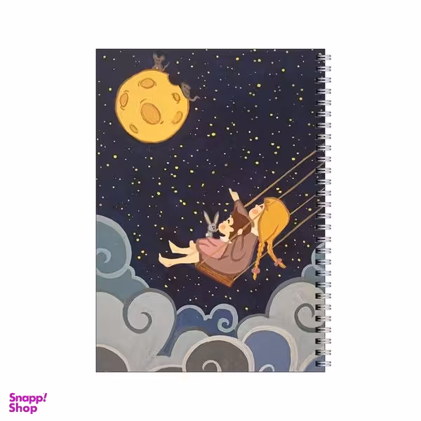 دفتر مشق 100 برگ بامبیلیپ طرح دختر و شب و ماه کد 5489038