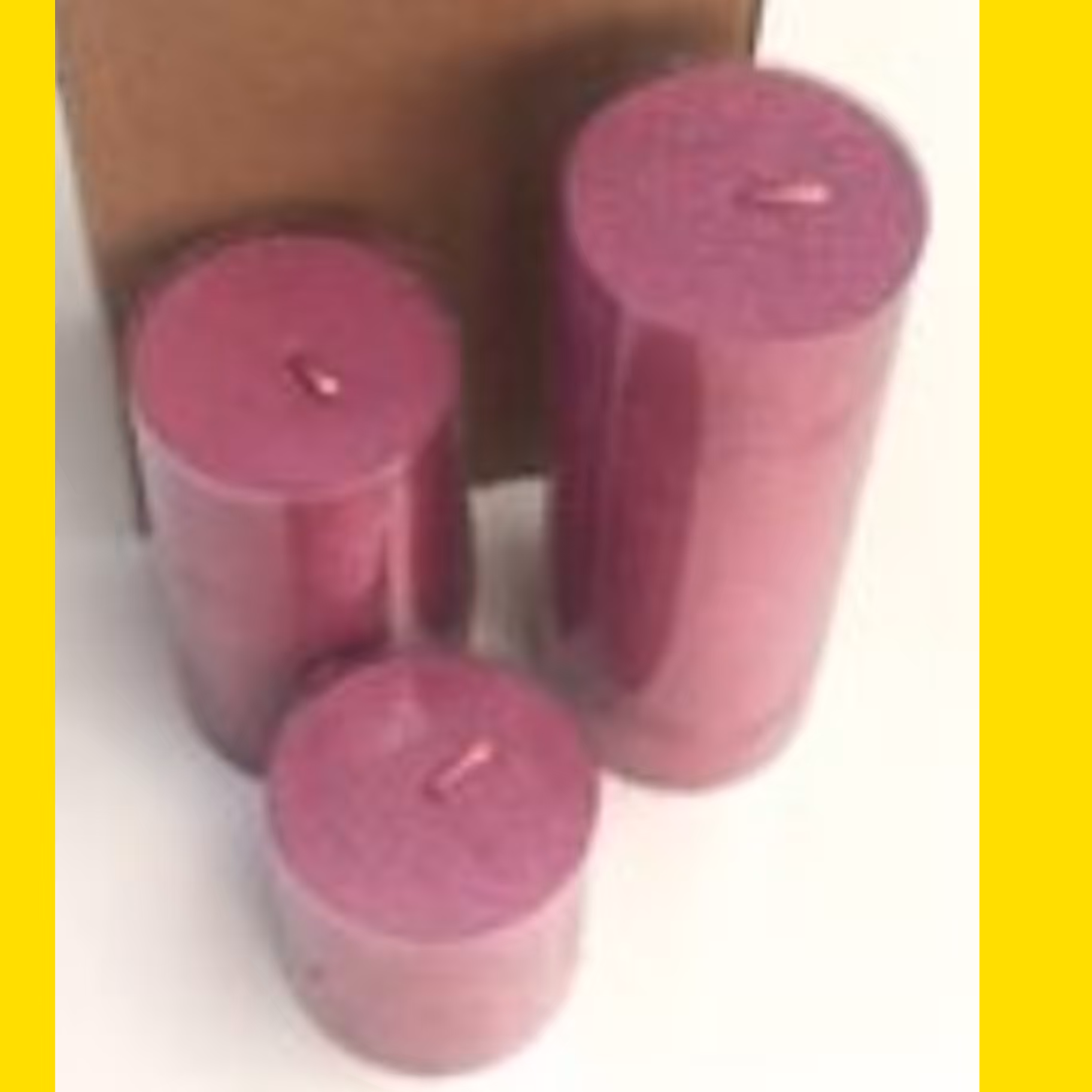 شمع 3 تکه صورتی 