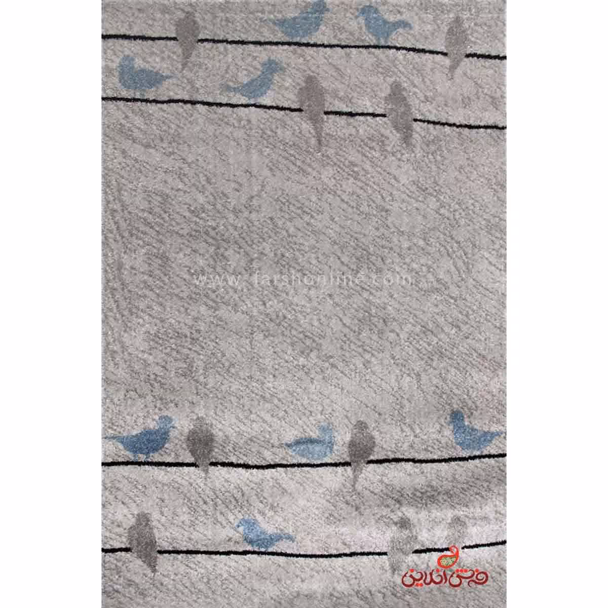 فرش  ماشینی ساوین طرح 4008 نقره ای روشن