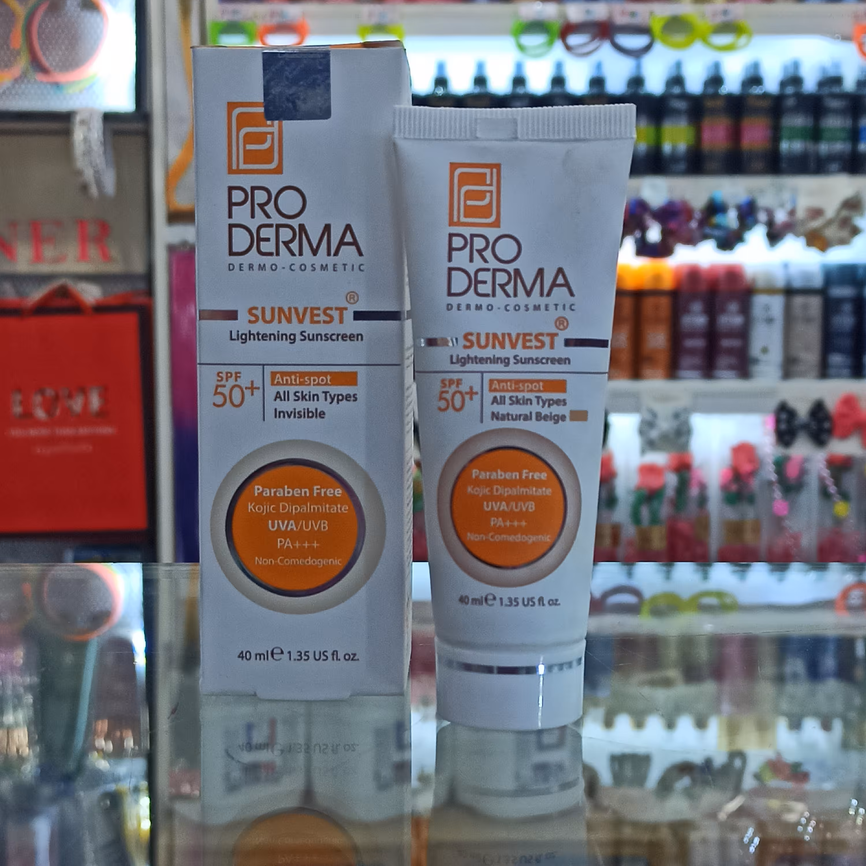 کرم ضد آفتاب و روشن کننده لک های پوست پرودرما SPF50 رنگ بژ روشن