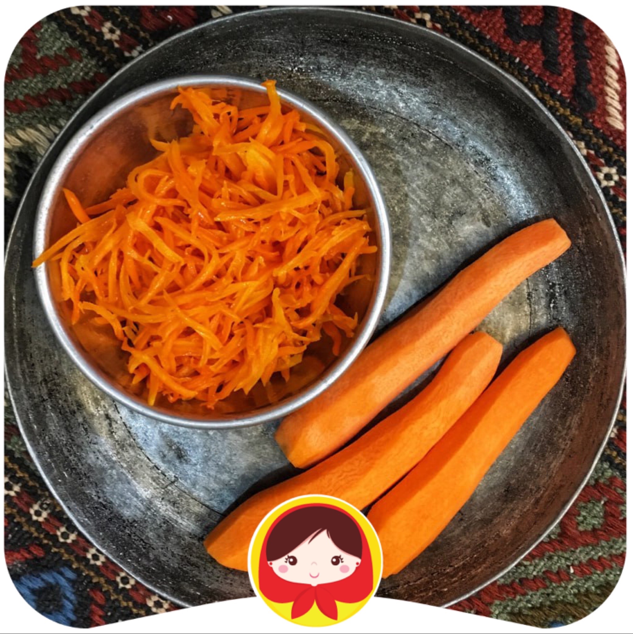 هویج خلالی سرخ شده 120 گرمی تازه