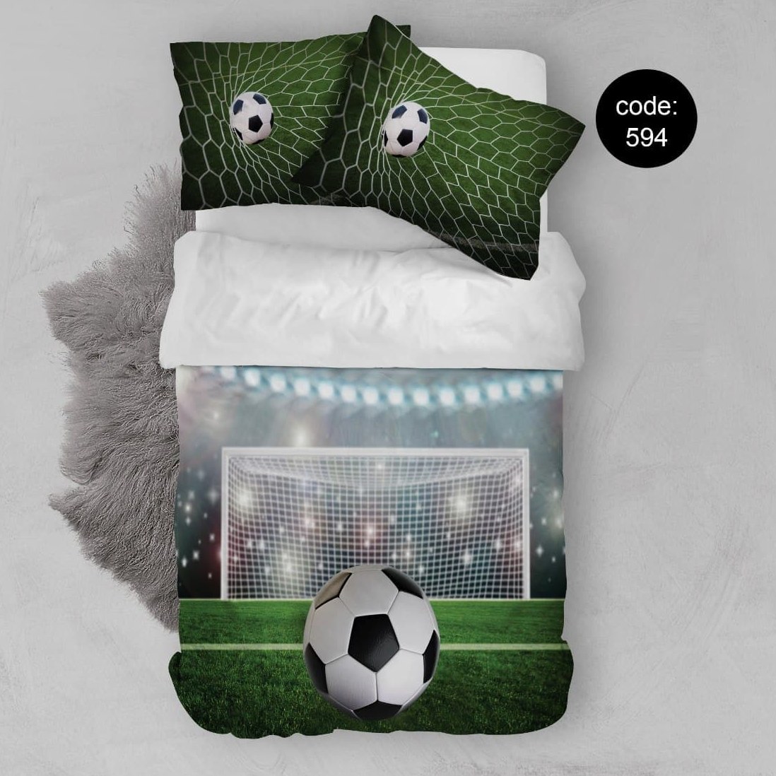 سرویس  روتختی تکنفره 4تکه چاپی قابل ست با پرده با انتخاب جنس پارچه کد594