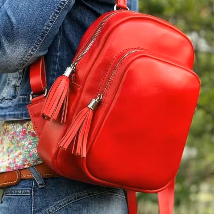 کوله پشتی  چرم طبیعی دست دوز 