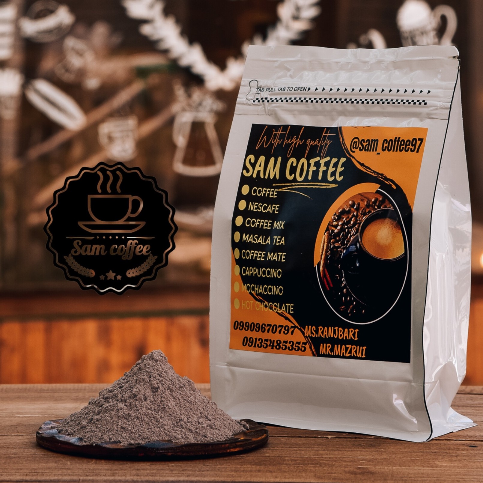 پودر هات چاکلت فله 700گرمی sam coffee