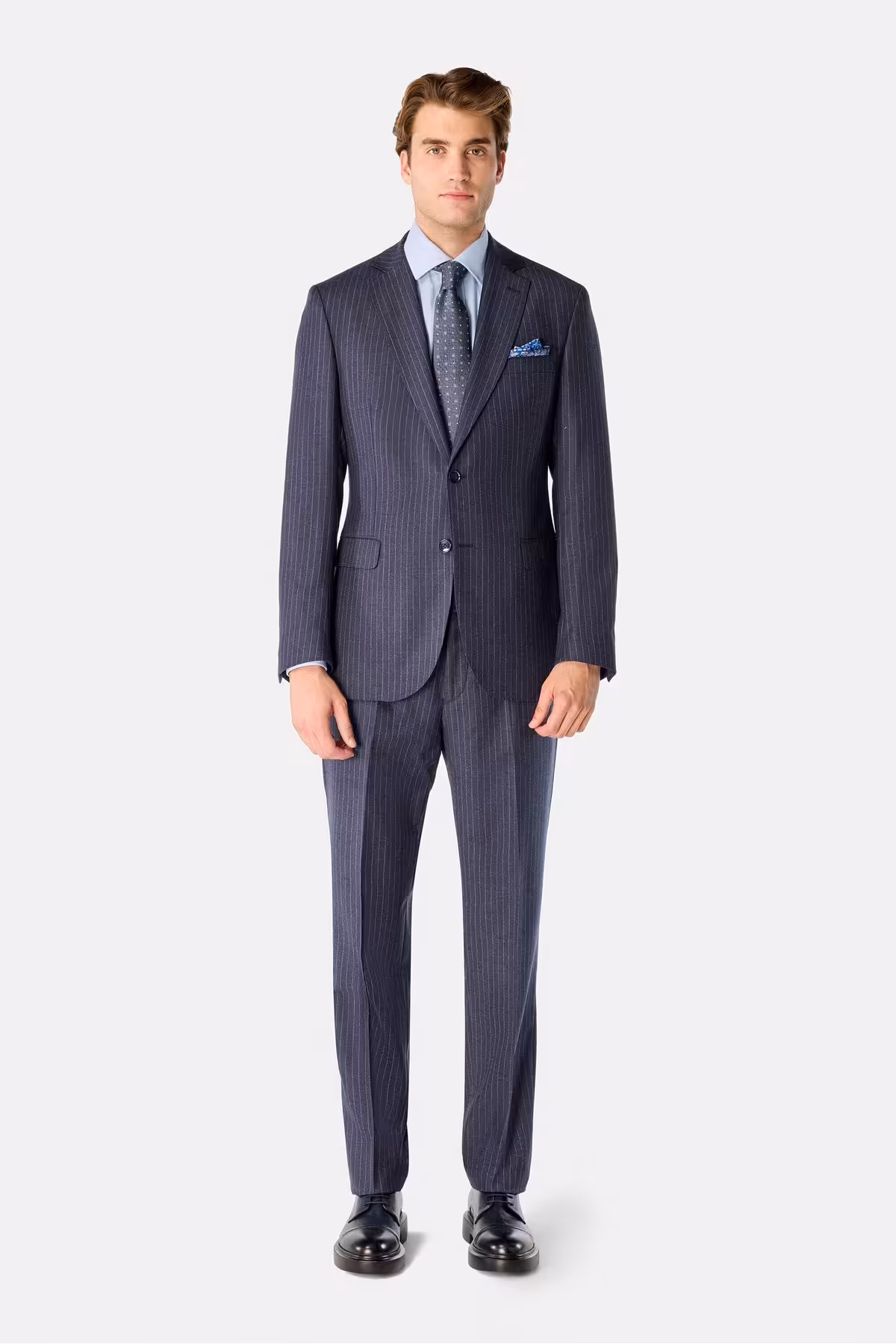 کت وشلوار آبی مردانه و شلوار دکمه سرمه‌ای W Collection