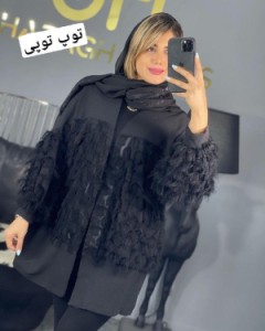 مانتو مجلسی کرپ مدل وسط ریش