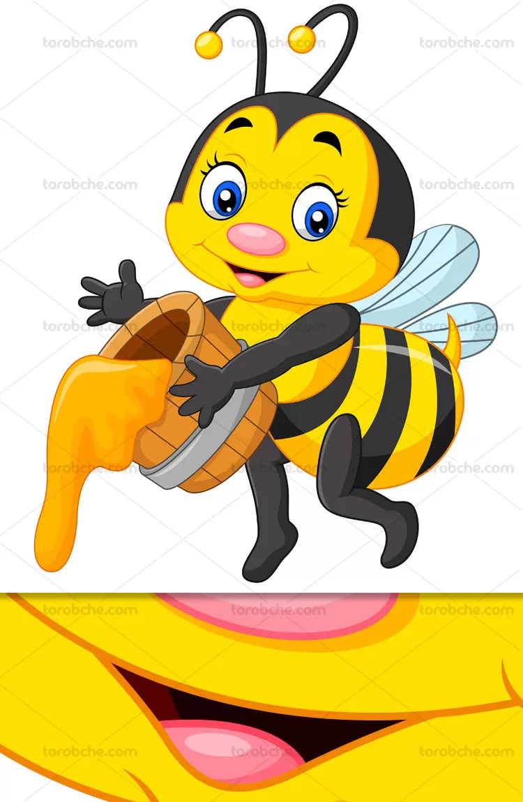 کاراکتر زنبور عسل بصورت وکتور | گرافیک با طعم تربچه