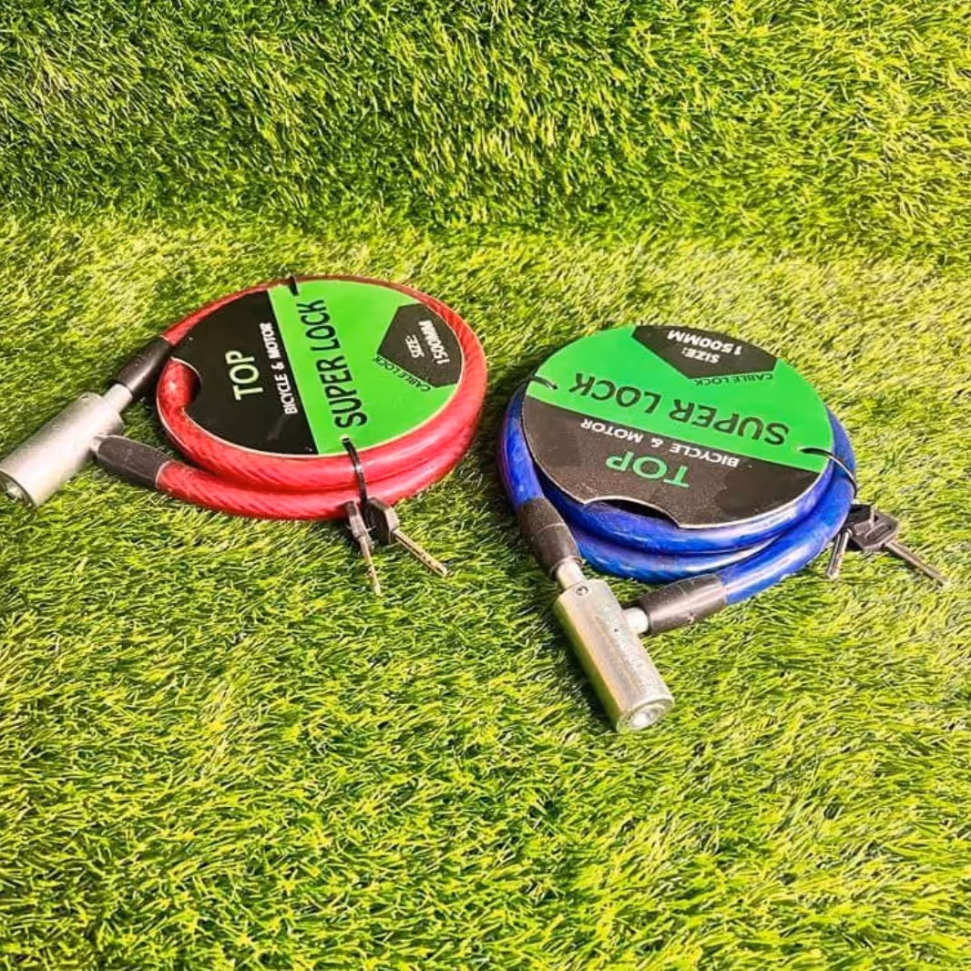 قفل موتور سیکلت و  قفل دوچرخه تسمه ای  سیمی 