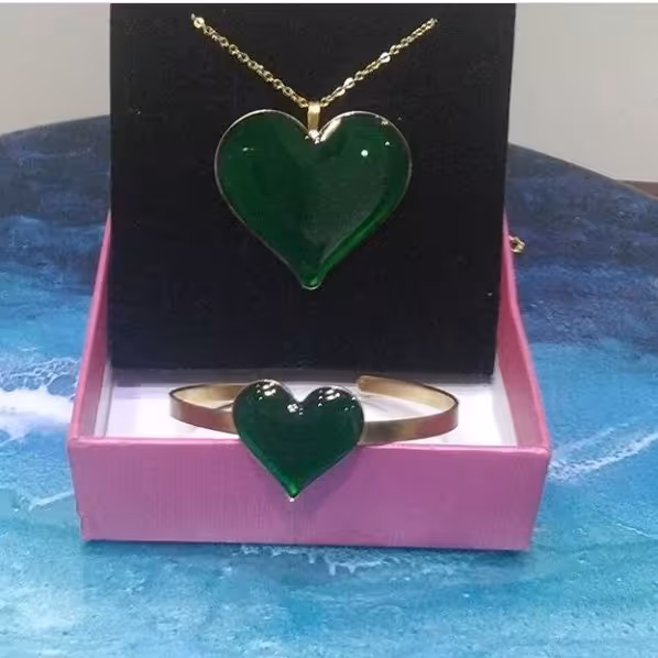 دستبند و گردنبند طرح قلب