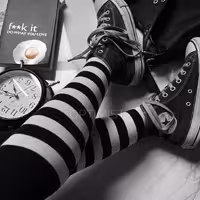 جوراب زیرزانو رینگی سفید مشکی نخ پنبه فری سایز