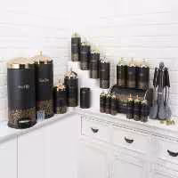 سرویس آشپزخانه 26 پارچه ریور Paradise مشکی درب طلا