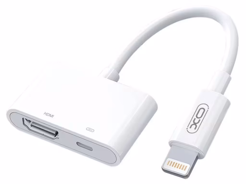 مبدل لایتنینگ به اچ دی ام آی و اتصال همزمان شارژر ایکس او XO HUB005 Lightning To HDMI &amp; Charging Port