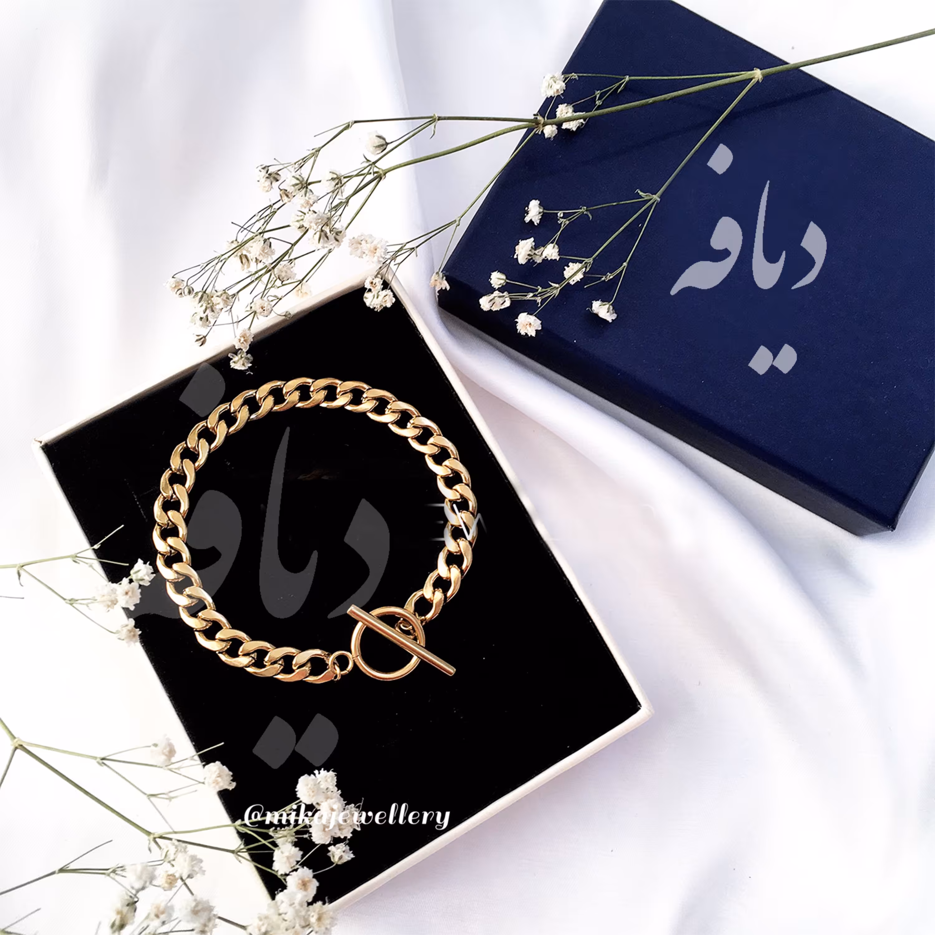 دستبند کارتیر استیل مردانه و زنانه رنگ ثابت قفل تی